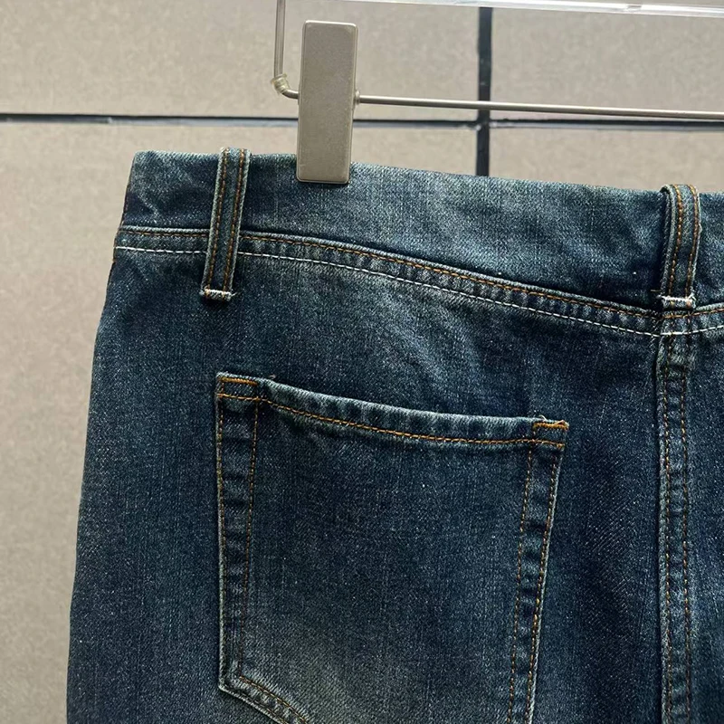 Women's Washed Distressed Jeans, Low-Rise Wide-Leg Pants, High-Quality Pure Cotton Versatile Trousers, Fall, New Arrival, 2025