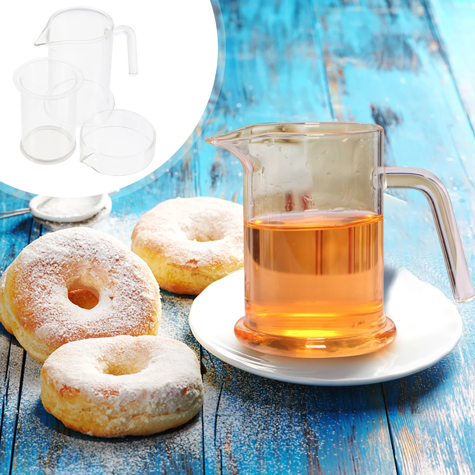 

1Set Borosilicate Glass Teapot Heat-Resistant Filtration Tea Maker for Home Office Tea Brewing Pot Clear Transparent
