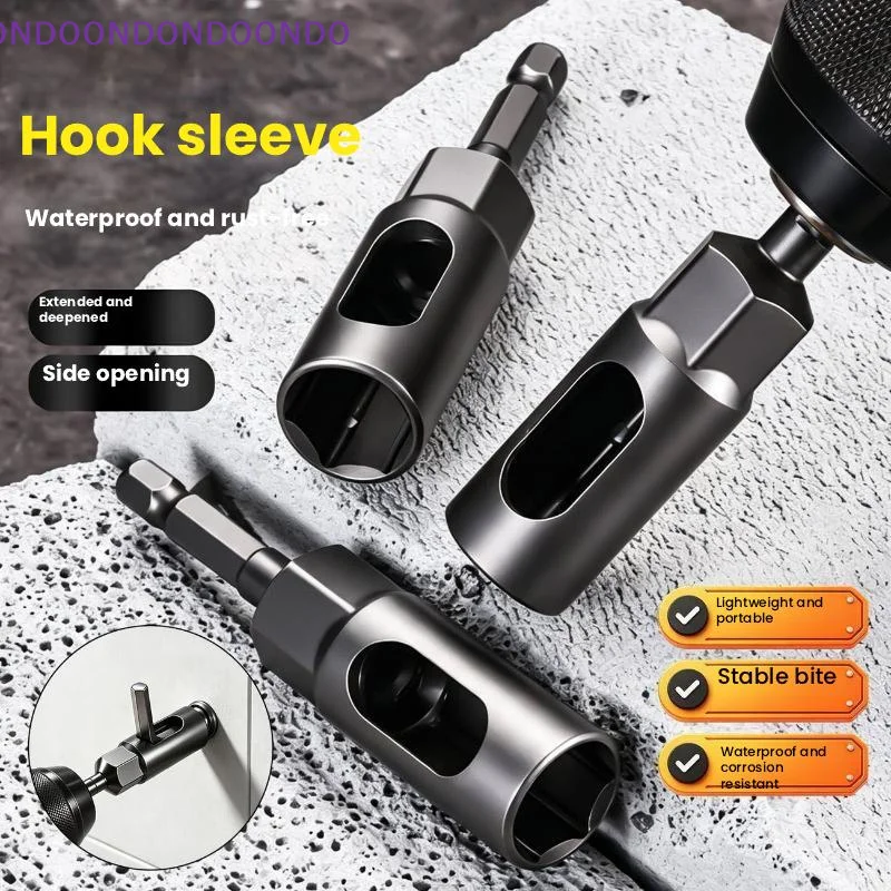Extended Deepened Open Hook Socket Hex Nut Driver Bit Wear Resistant Electric Wrench Drill Sleeve For Hardware Repair Work
