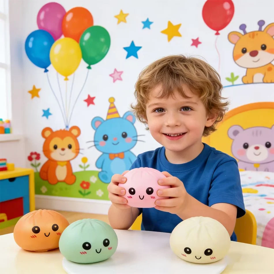 

Разноцветные антистресс-игрушки в форме пельменей, многоразовые, с низким отскоком, для снятия стресса, уникальные украшения для дома, подарки