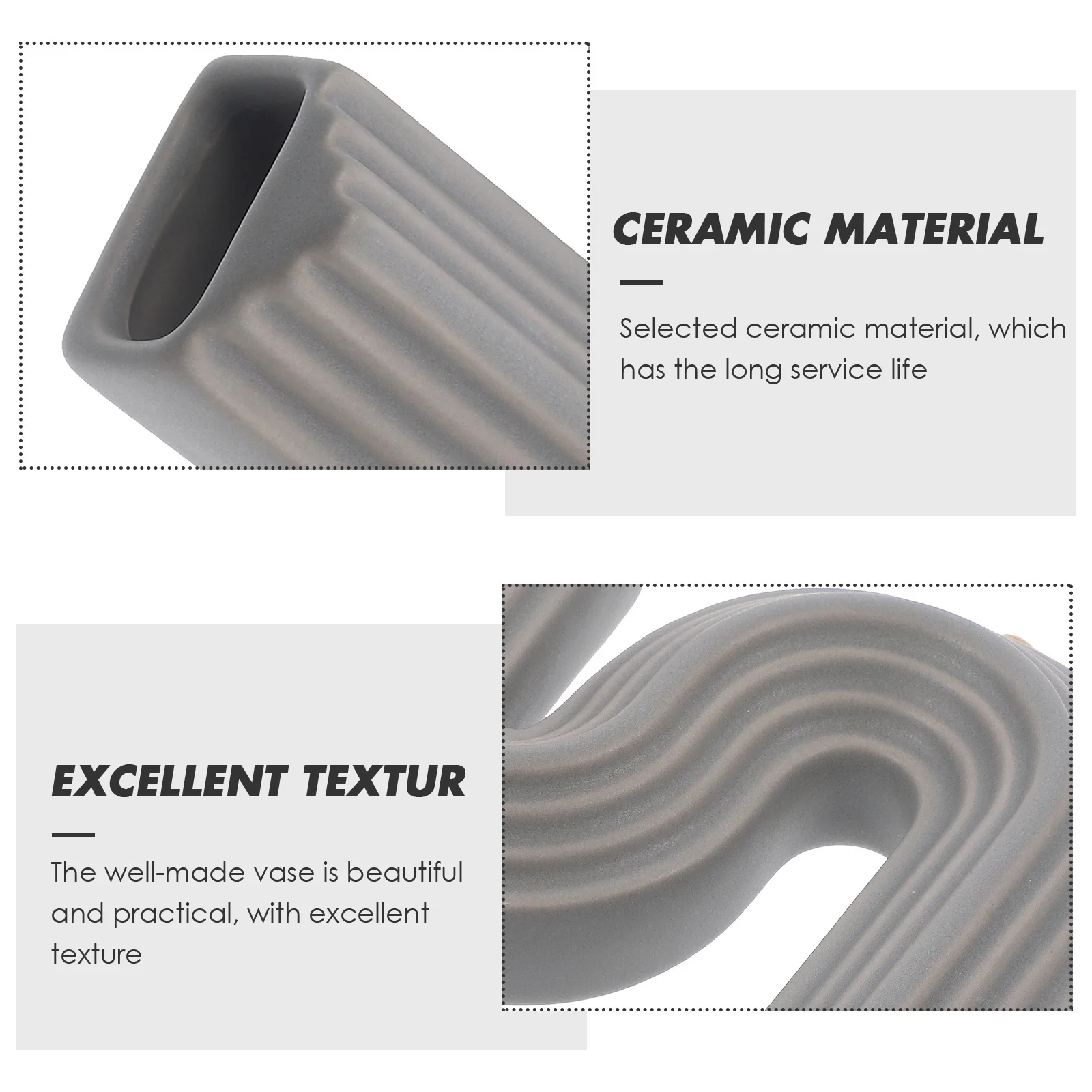 

S Shaped Ceramic Vase Modern Minimalist Flower Arranging Vase for Home Office Decor Centerpiece Dried Floral Arrangement