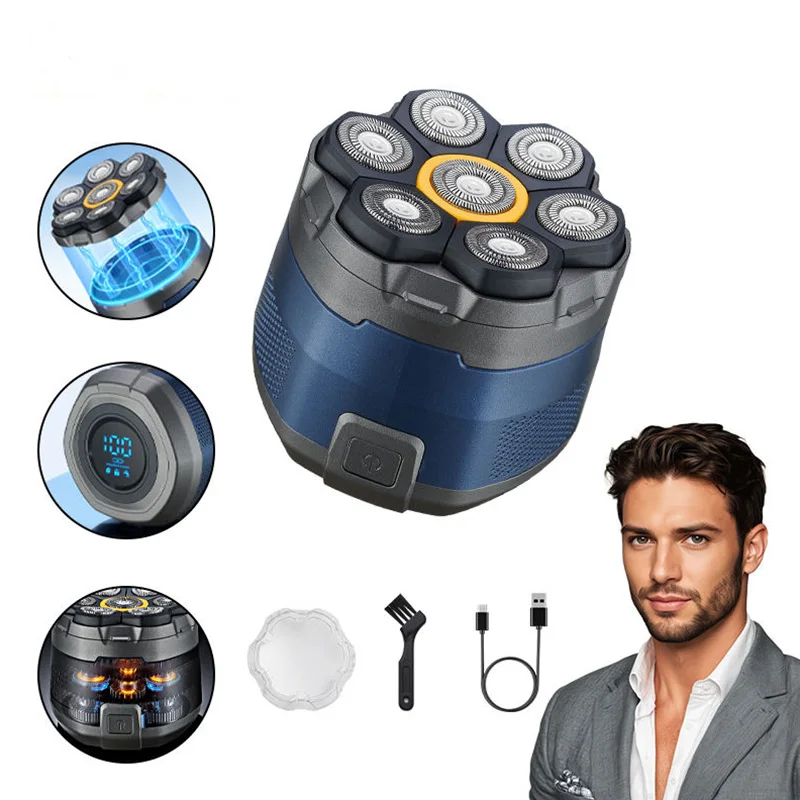 

6D floating-head magnetic design LED display electric shaving kit, IPX6 waterproof, suitable for both dry and wet shaving