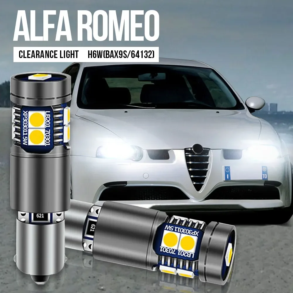 

2 шт. H6W BAX9S 64132 Canbus 오류 Борис음 LED 클리어 понима스 전구 주차 램프 Alfa Romeo 147 156 166 1998-2007 GT 2003-2010
