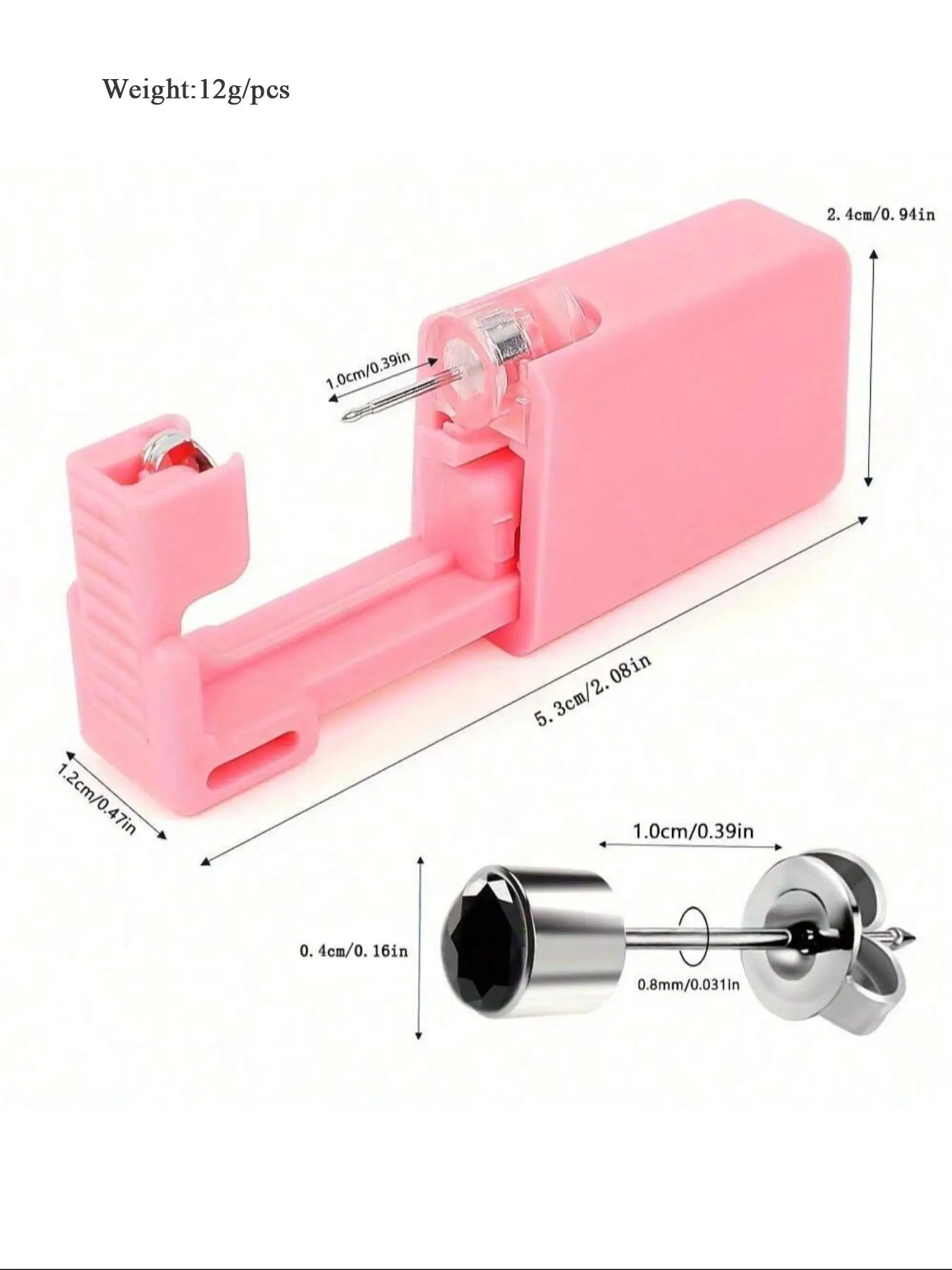 Ear Piercing Gun Kit Disposable Aseptic Household Portable Ear Piercing Gun Group Ear Piercing Tools with Crystal Ear Studs