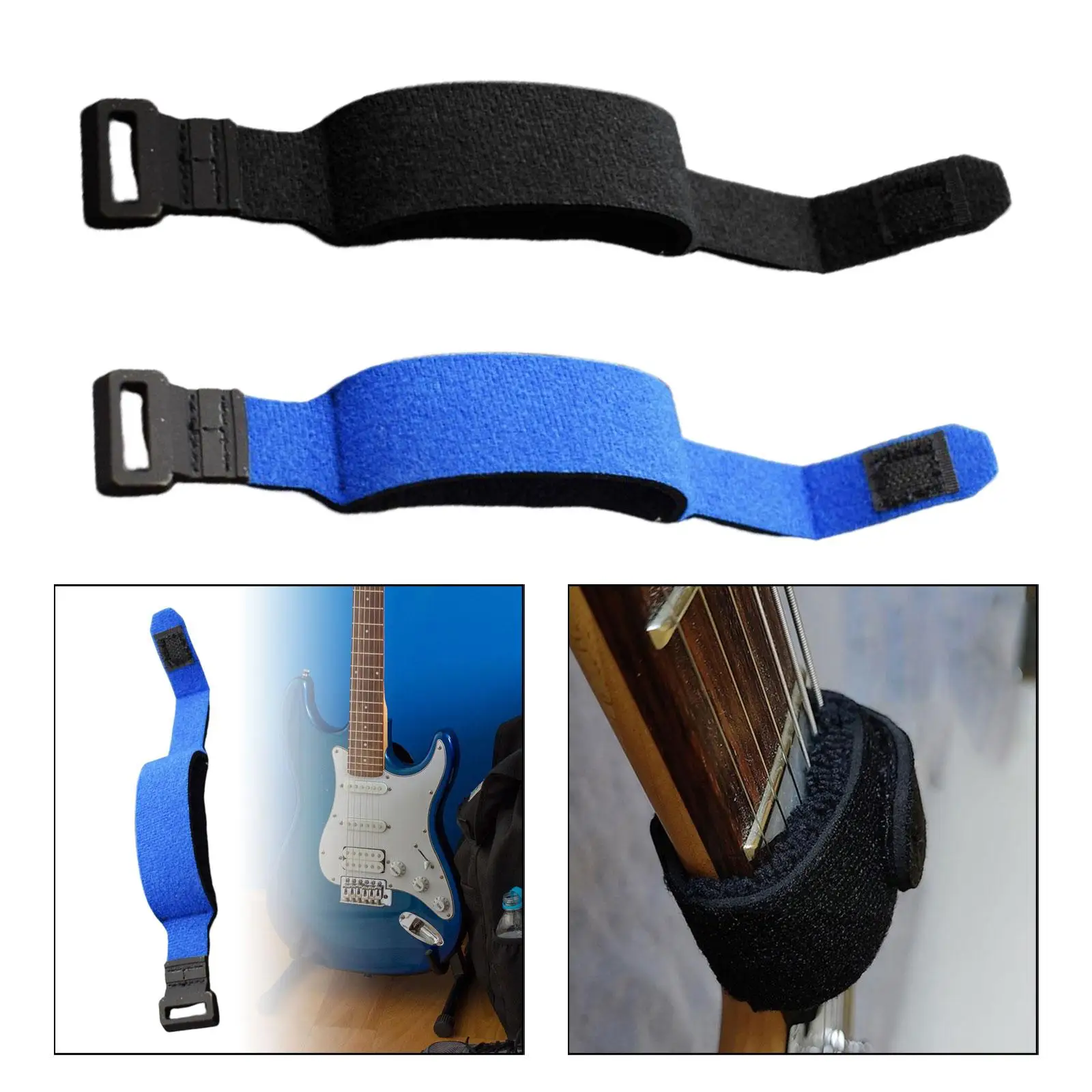 Guitar String Mute Silence Strap Cloth Buckle Noise Damper Accessory for Acoustic Electric Bass Instruments