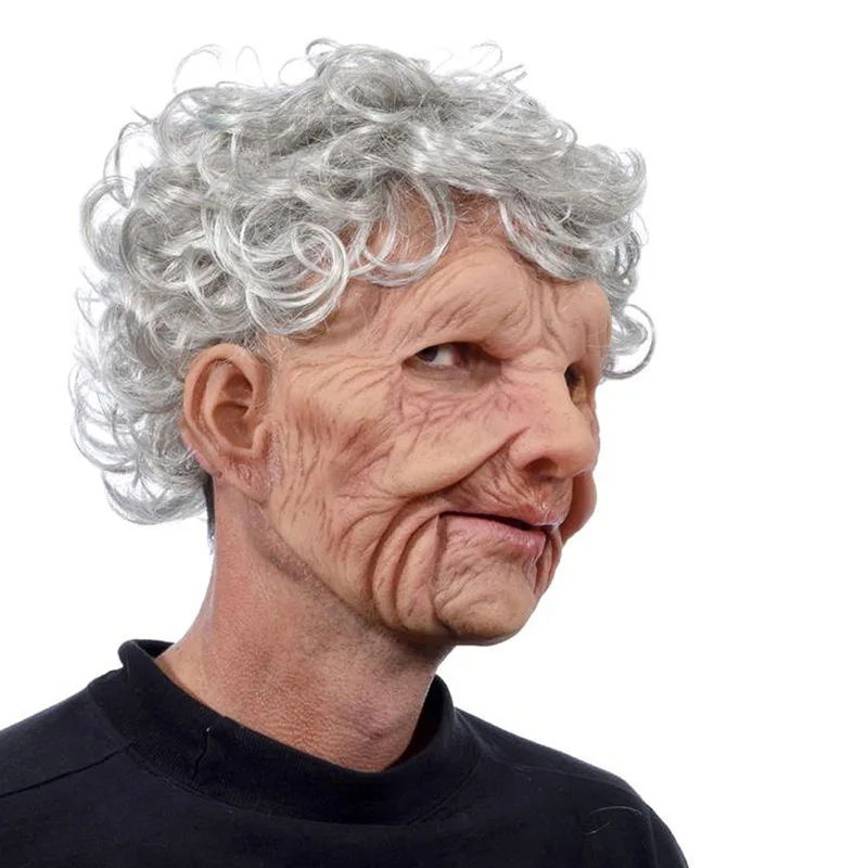 2024 New April Fool's Day Wrinkles Head Full Mask Mask Party Supplies Horror Cosplay Props New Old Man Mask Halloween Party