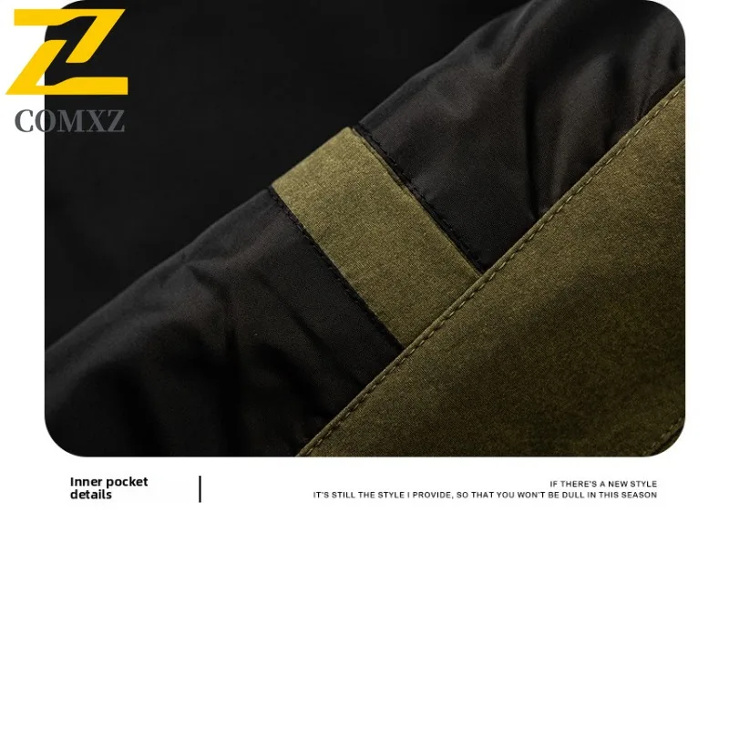 COMXZ Mens Business Jacket Turndown Collar Casual Working Versatile Coat Commuting Office Windproof Men Autumn Cleanfit Wear Top