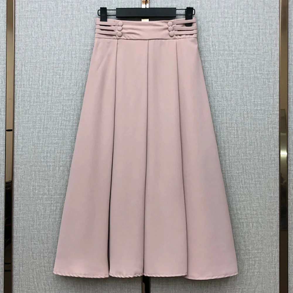 

Vintage Pleated Pink Skirt Office Lady Cargo Designer Korean Luxury Clothing Japanese Fashion Black Pink Dresses Y2k Streetwear