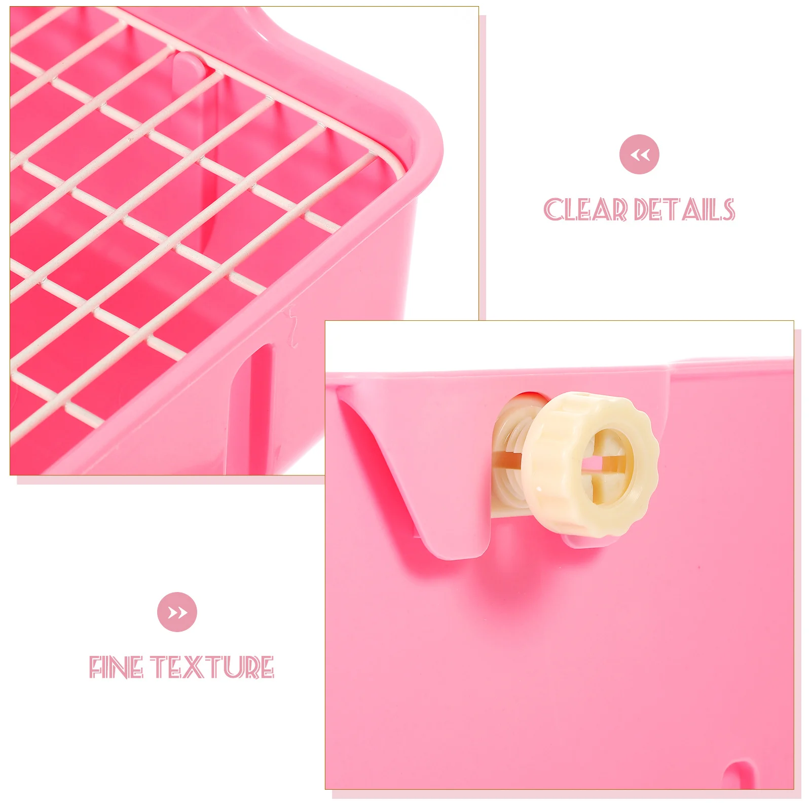 

Premium Pet Toilet Pink Portable Durable for Dog Rabbit Guinea Pig High-End PP Wall Design Litter Control Pet Toilet