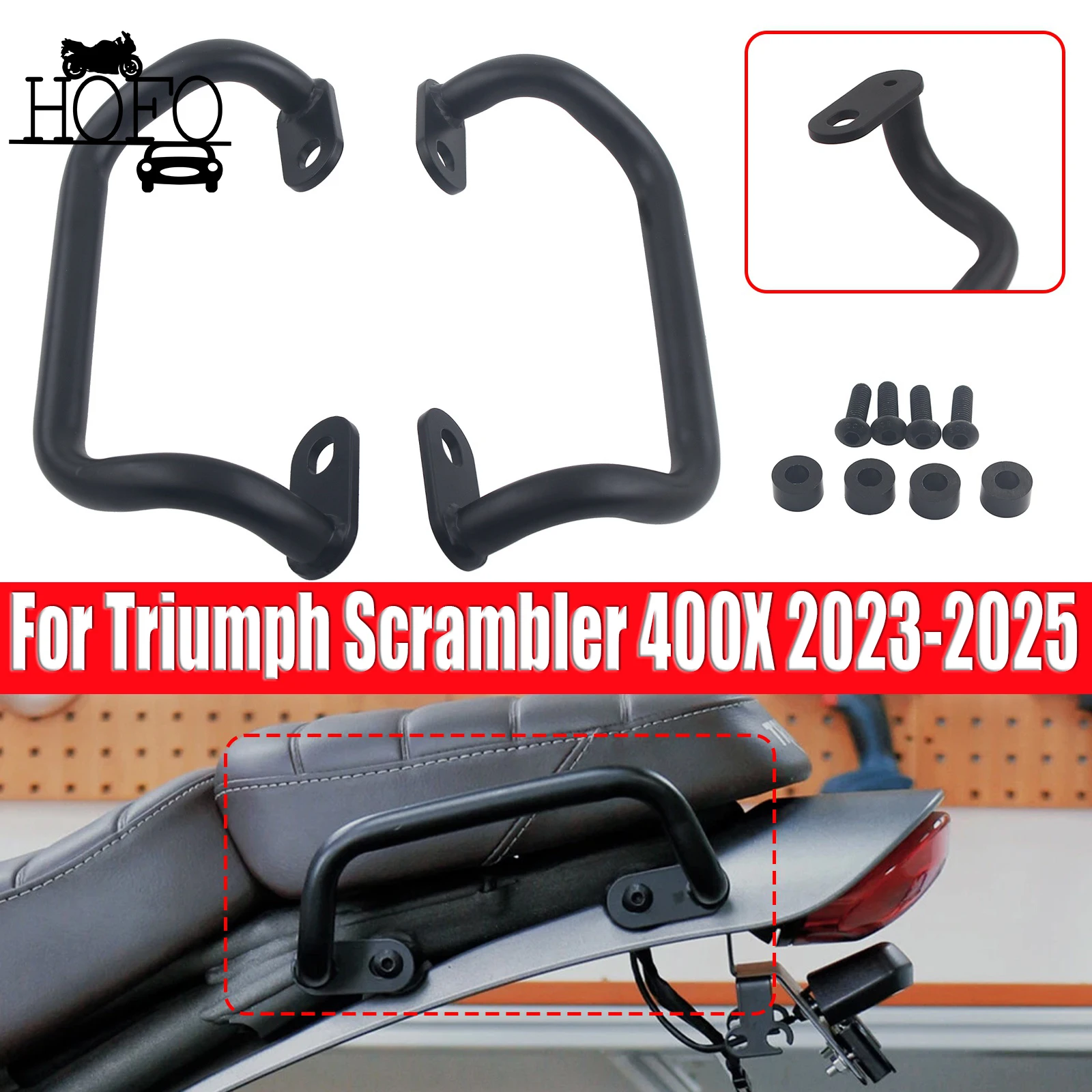 

For Triumph Scrambler 400X 2023-2025 Speed 400 Motorcycle Passenger Rear Seat Grab Bar Handles Seat Hand Armrest Handle Rail
