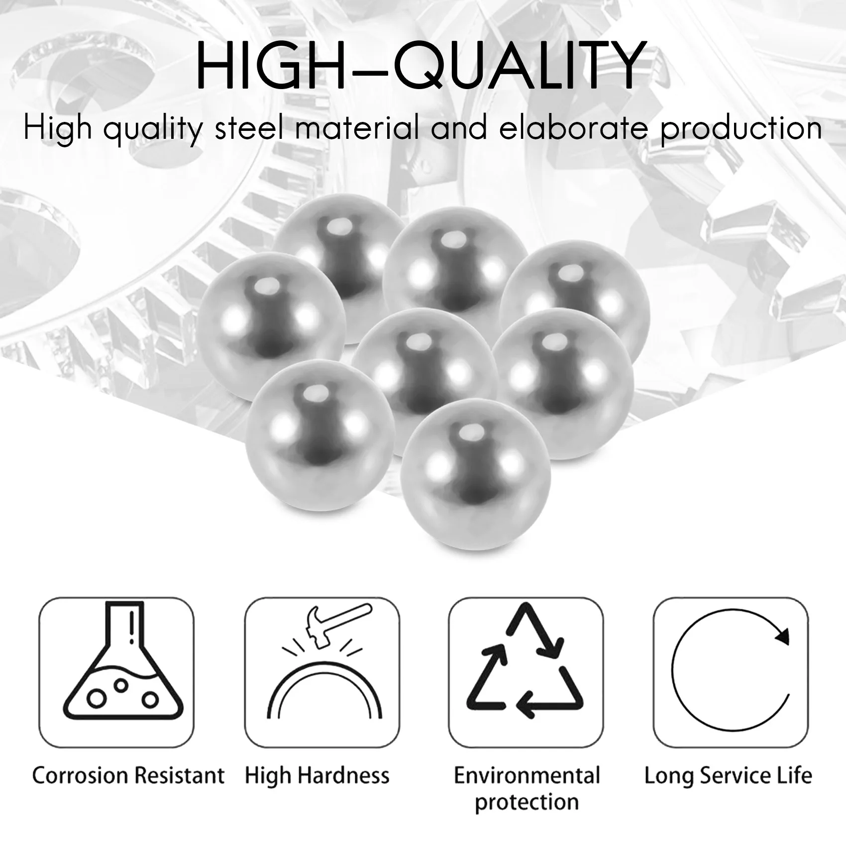 Bike Wheel Bearing Steel Balls Replacement 5mm Diameter 100 Pcs