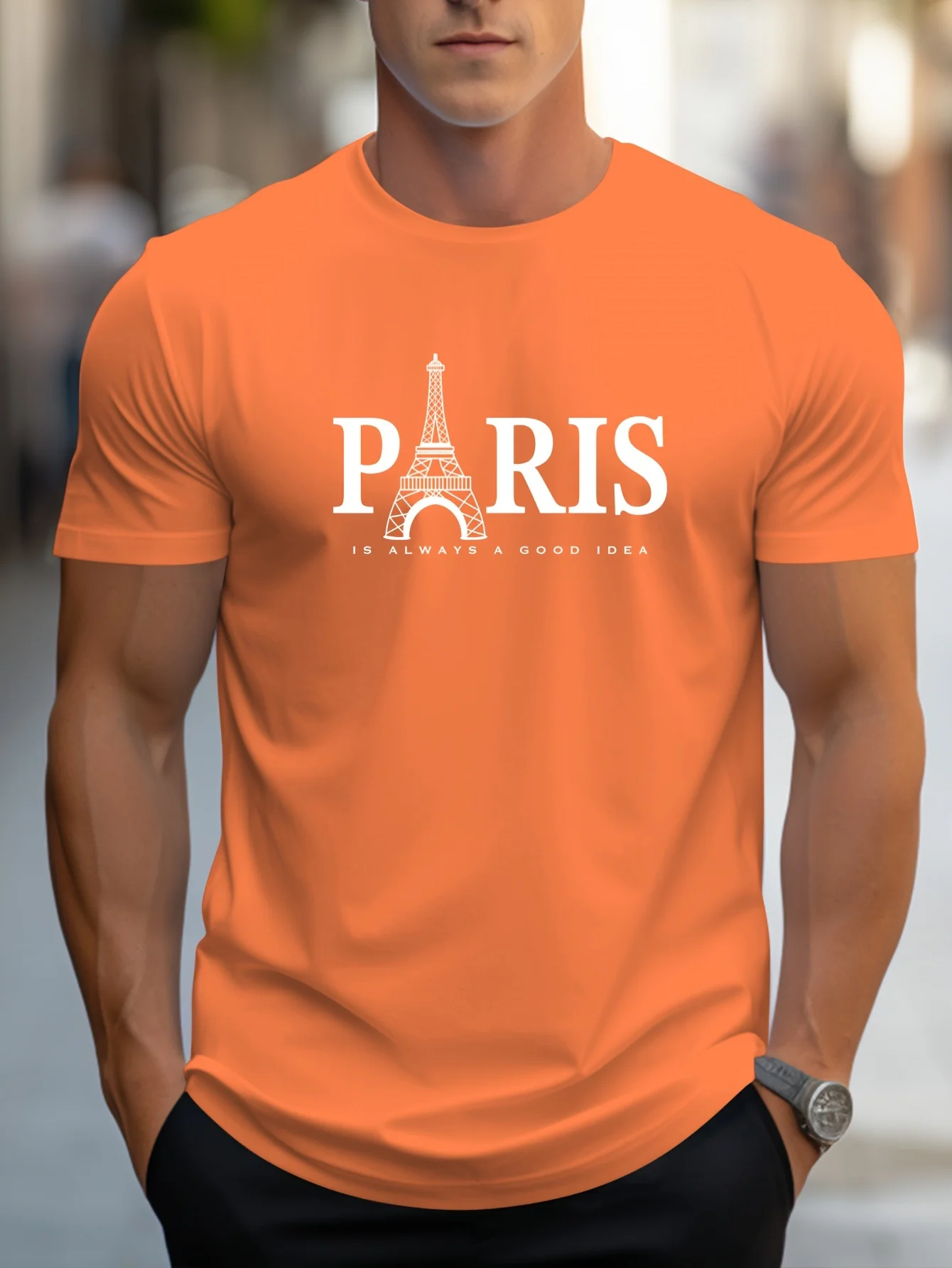 Parisian style monogrammed men's T-shirt - Soft and breathable - the ideal spring/summer casual top for hipsters