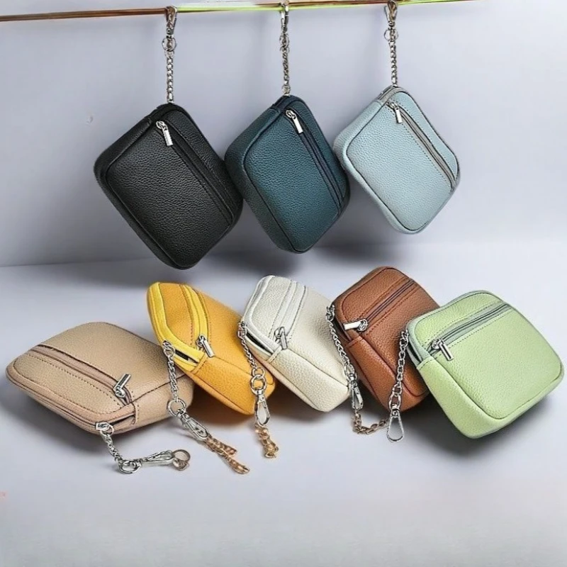 New Simple PU Leather Coin Purse Zipper Mini Wallets Portable Multi-coin Slots Money Bag Card Holder Short Purse for Women Men