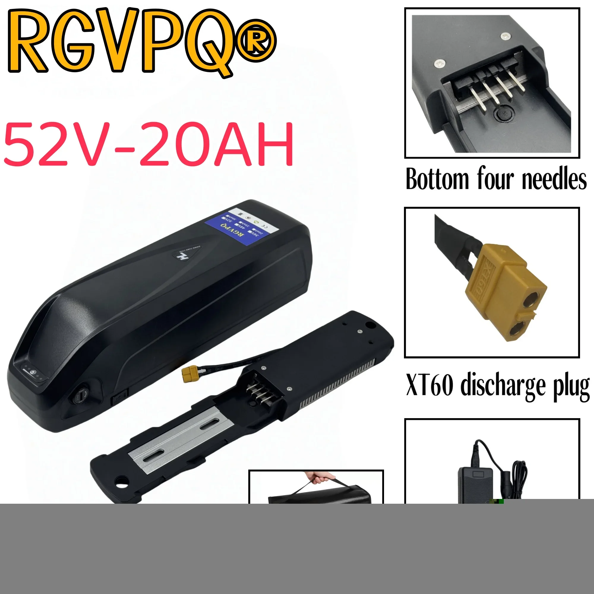 Hailong 4 دبوس، قابس XT60، بطارية دراجة كهربائية 36 فولت 20 أمبير 30 أمبير، مدمجة مع دراجة كهربائية بقفل أمان 30 أمبير BMS