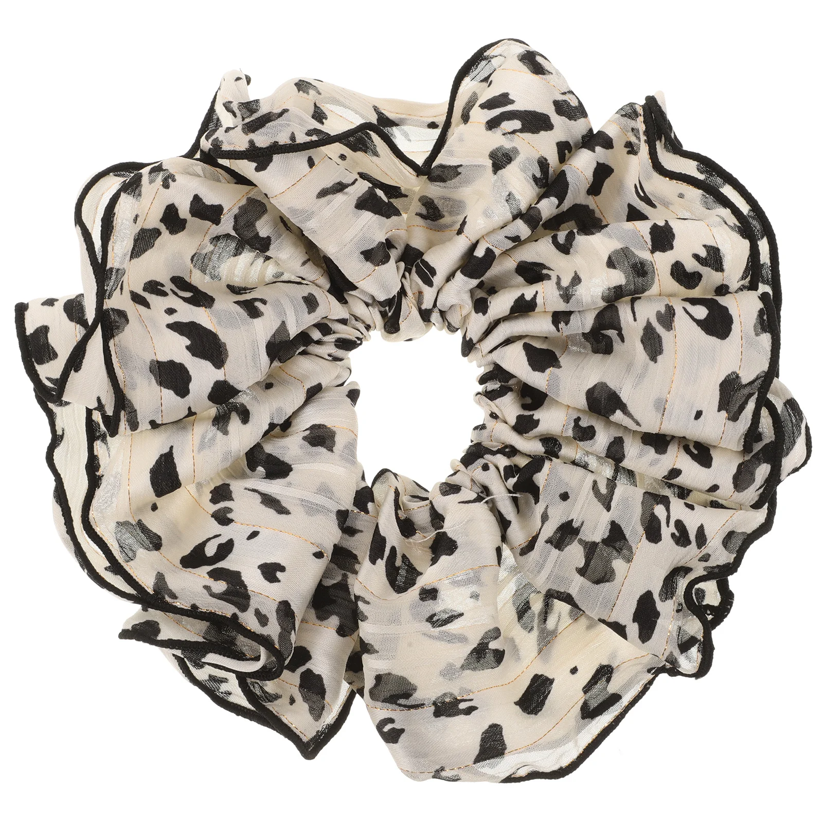 

Retro Leopard Print Hair Ring Ties Cotton Scrunchies for Women Big Silk Cloth Animal Bulk Man Bands