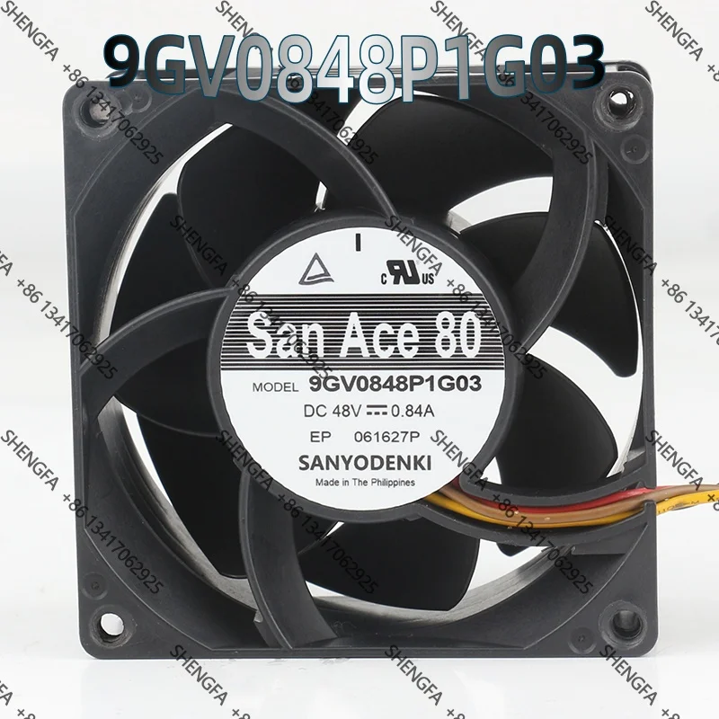 Cooling fan Sanyo 12V 24V AC EC 8038 80X80X38MM speed regulation High air volume server 9GV0848P1G03 DC 48V 0.84A
