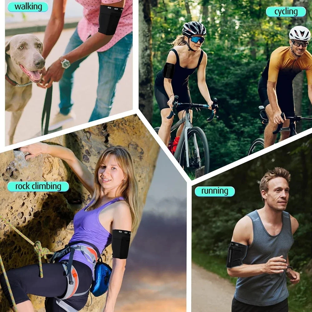 1PCS Running Phone Holder Arm Bag - Large Storage,Sturdy Zipper,Compatible with All Phones for Running,Hiking, Biking & Workouts