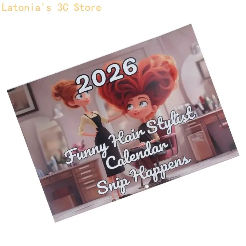 2026 Humorvoller Salonkalender, Doppelspulenbindung, Wandkalender, Monatsplaner, Geschenk für Beauty-Enthusiasten – Detail 5