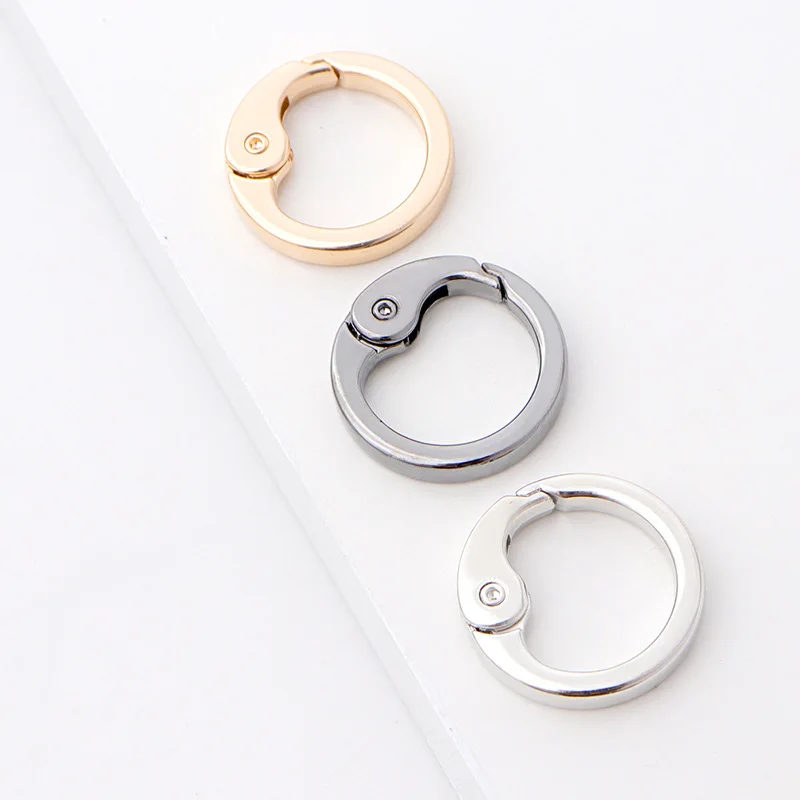 

100Pcs Keyring 25MM Openable Metal Spring Gate O Ring Leather Bag Belt Strap Buckle Dog Chain Snap Clasp Clip Trigger Luggage