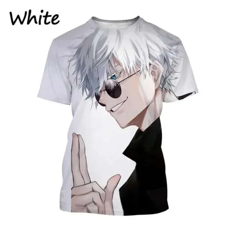 2024 Summer New Anime Cool Character 3D Printed T-shirt Fashion Men's Harajuku Street Loose Comfortable Breathable Top T-shirt