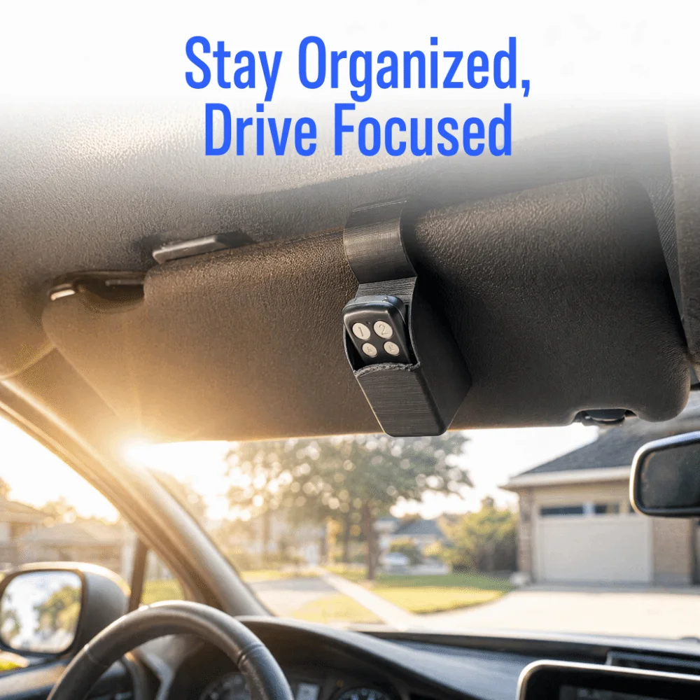 Clip On Garage Door Remote Holder Plastic Anti-lost Visor Organizer Open Front Compact Car Visor Remote Clip Keychain Remote