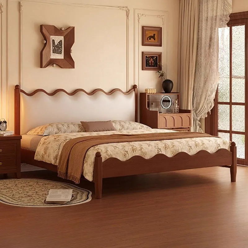 Cheap Aesthetic Bed Modern Designer European Unique Funky Universal Safe Sleeping Bed Accent Camas De Casal Room Decorations