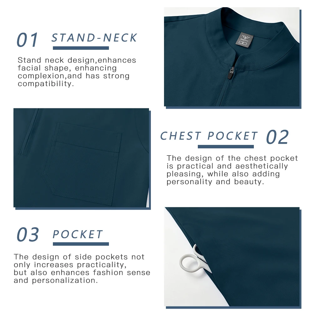 Verpleegsterskleding met lange mouwen, medische klinische werkkleding, verpleegstersbroek, dames, hoogwaardige elastische medische doktersuniformen