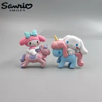 Sanrio 5Cm Figure Melody Cinnamoroll Anime Doll Kawaii Cake Decorative Decoration DIY Phone Case Patch Model Christmas Toy Gift