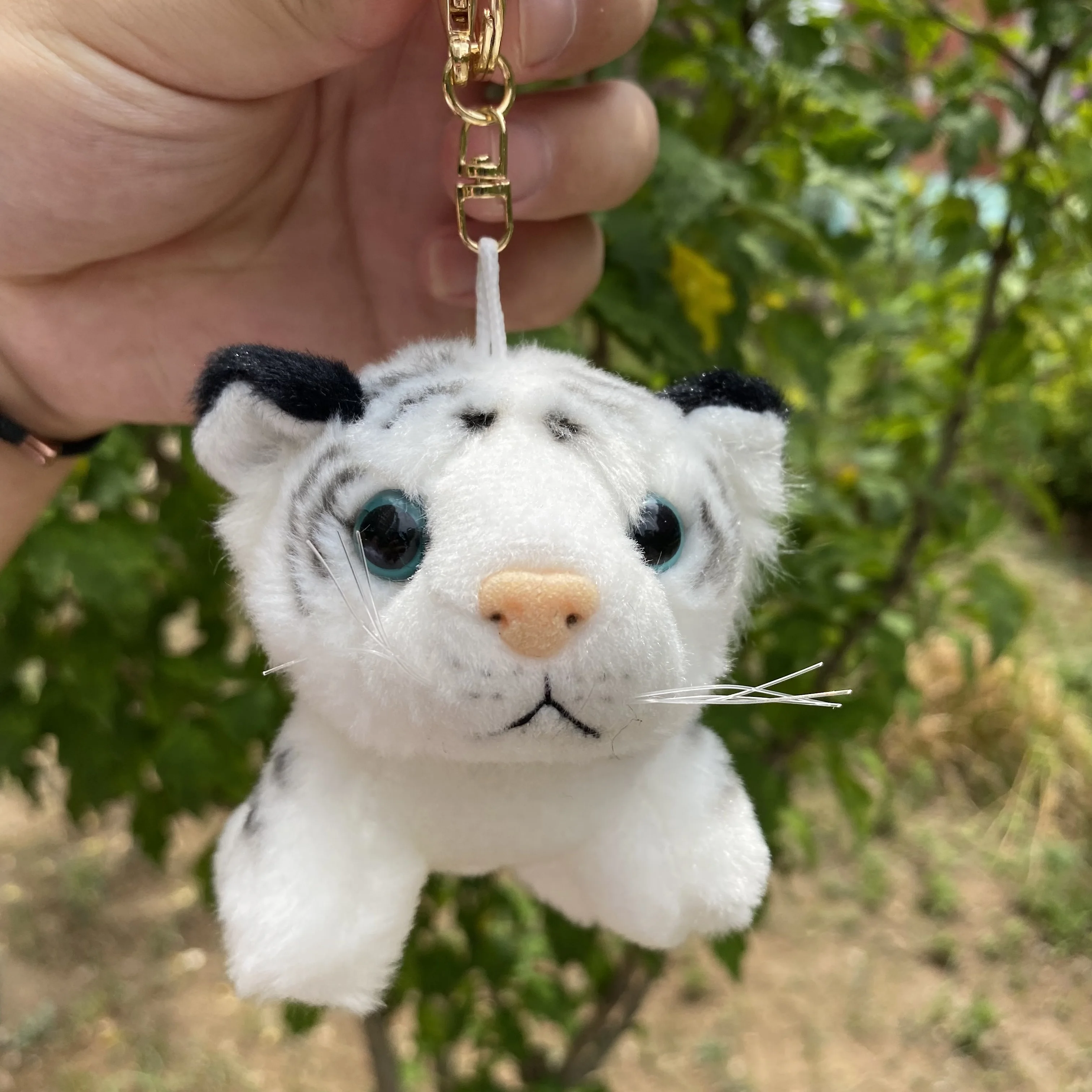 10cm beastmaster Siberian tiger Keychain Plush Pendant Cute Key Chain for Zero Wallet White Doll Bag Hanging Decoration Keyring