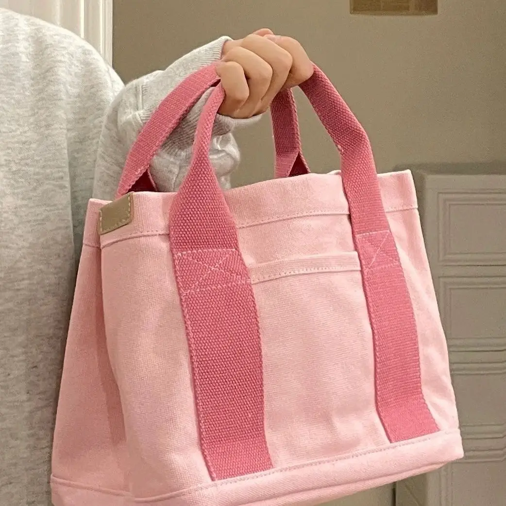 

Cute Pink Large Capacity Mommy Bag Canvas Women Shoulder Messenger Bag for Mom Baby Item Organizer Stroller Nappy Diaper Bag