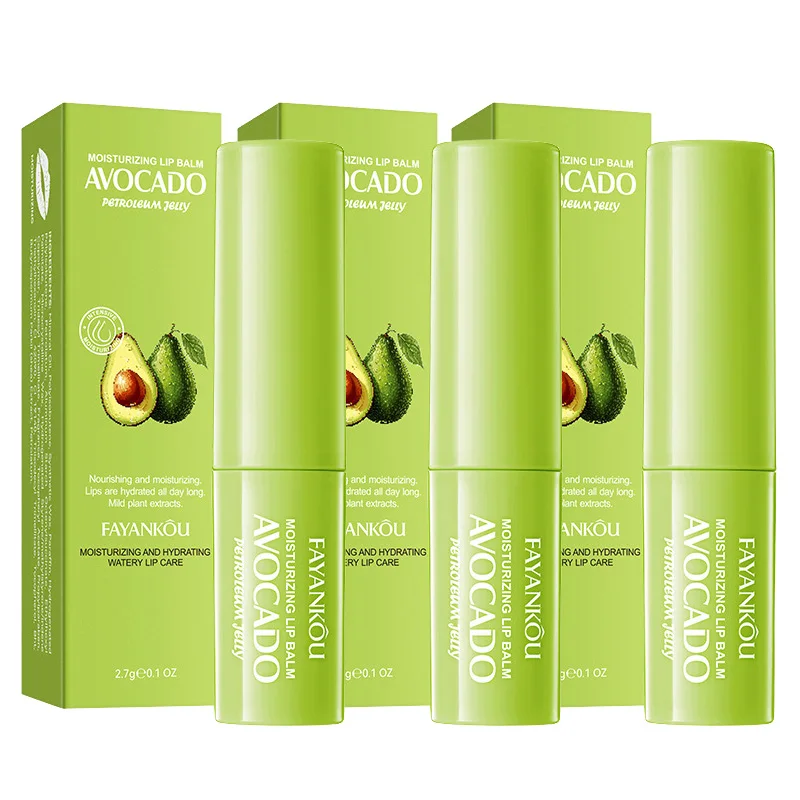 1/2/3pcs Avocado Moisturizing Lipstick Lip Balm Nourishing Repairing Hydrating Beauty Lips Plumper Skin Care Products