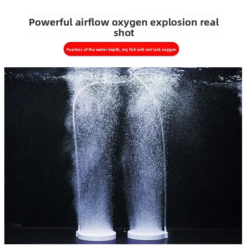 Silent Oxygen Air Pump for Aquarium-Adjustable Dual Output Fish Tank Air Bubbler with Flow Control Valve, Whisper Quiet for Home