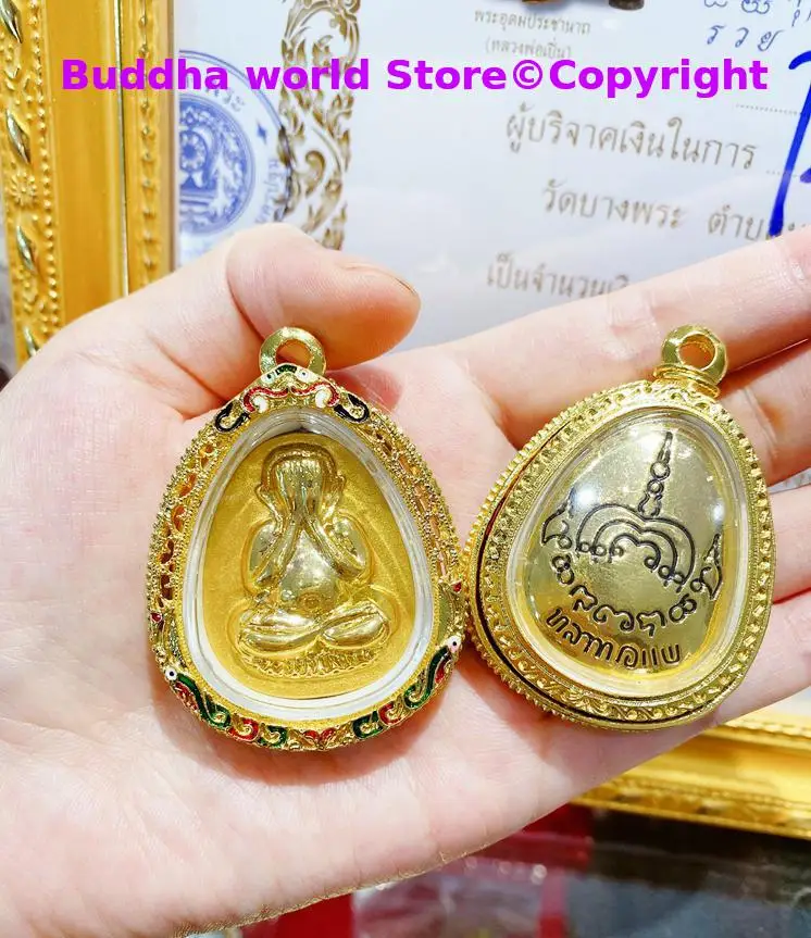 Southeast Asia Thailand Temple talisman bring wealth money GOOD LUCK BLESS safe health YAN MIAN FO Buddha Pendant Amulet A2