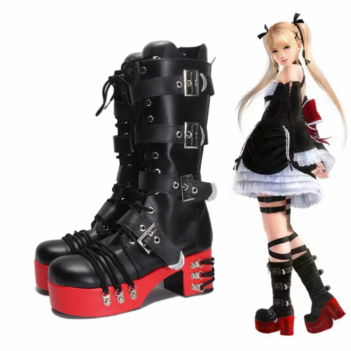 

Dead or Alive Marie Rose Сапоги для косплея Туфли на высоком каблуке