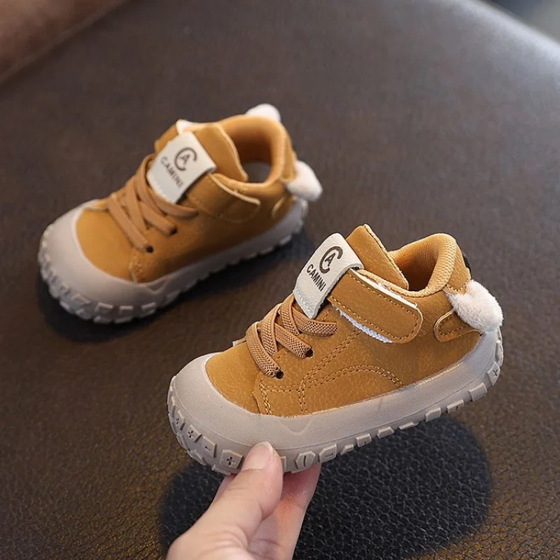 

Детские спортивные кроссовки из искусственной кожи с милым мультяшным дизайном для мальчиков и девочек, нескользящие, водонепроницаемые, для малышей.