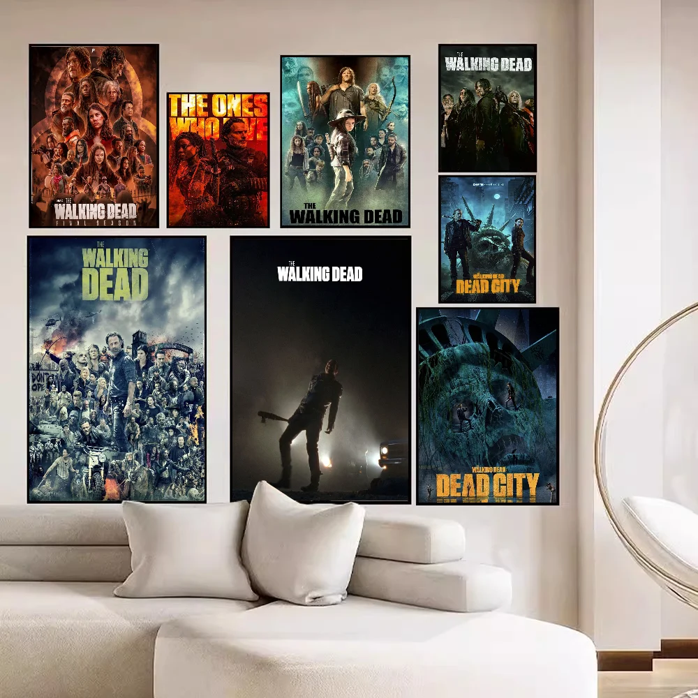 The Walking Dead Horror TV Show DIY Sticky Poster Whitepaper Prints Posters Artwork Vintage Decorative Painting