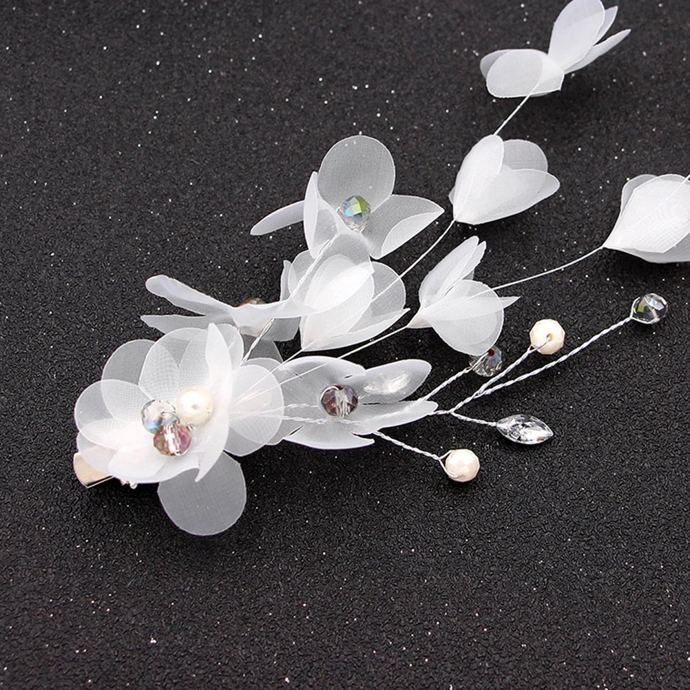 

Flower Hairpin Bridal Headpieces White Wedding Hair Decoration for Women Headdress Reusable Accessories Party Prom