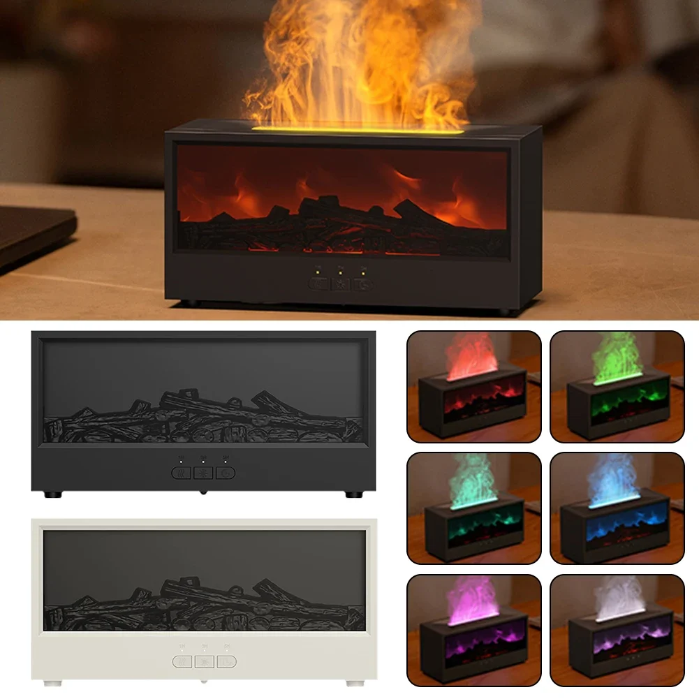 1pc 3D Flame Fireplace Aroma Diffuser With Remote Control For Home Improvement Aromatherapy Machine Colorful Humidifier Tools