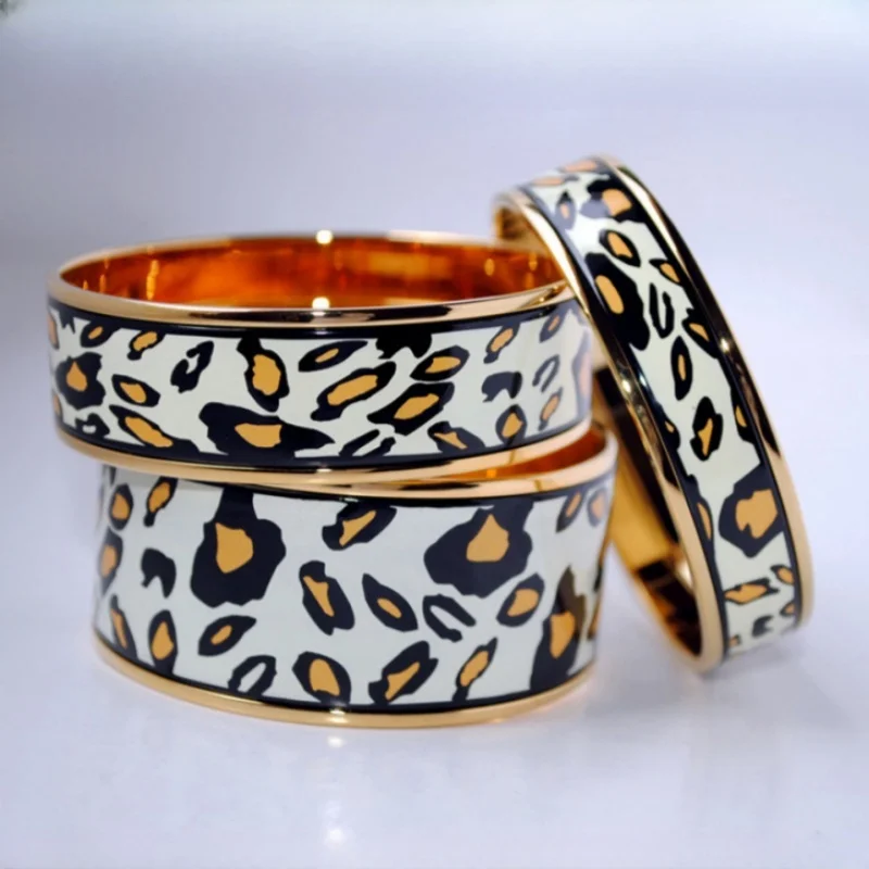 Enamel Jewelry Set for Women leopard Print  Pattern Gold Plated Bracelets Pendants Earrings Rings Bangle Lover's Gift Wholesale