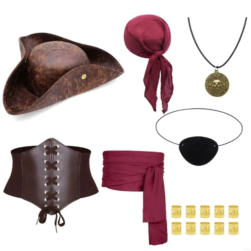 Kit Pirate – Foulard, Collier, Cache-Œil et Ceinture – photo 3