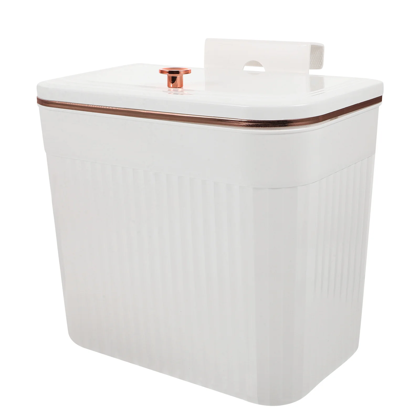 

Wall Hanging Trash Can with Lid Small Compact Kitchen Garbage Bin Cabinet Door Mount Covered Waste Basket Household Trash