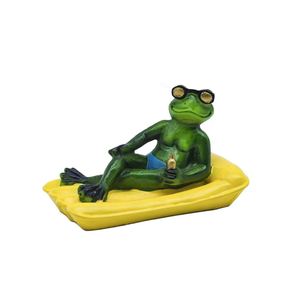 

Garden Decor Resin Frog Statue Cute Cartoon Animal Sculpture Waterproof Floating Pond Ornament Outdoor