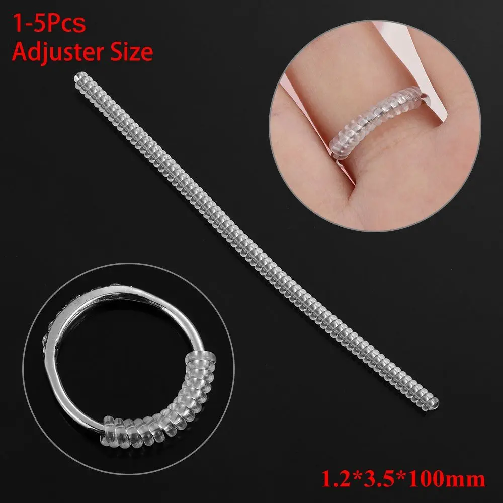 

1Pc/5Pcs/10Pcs/12Pcs Transparent Invisible Jewelry Parts Ring Size Adjuster Shell Hard Guard Resizing Tools Tightener Reducer