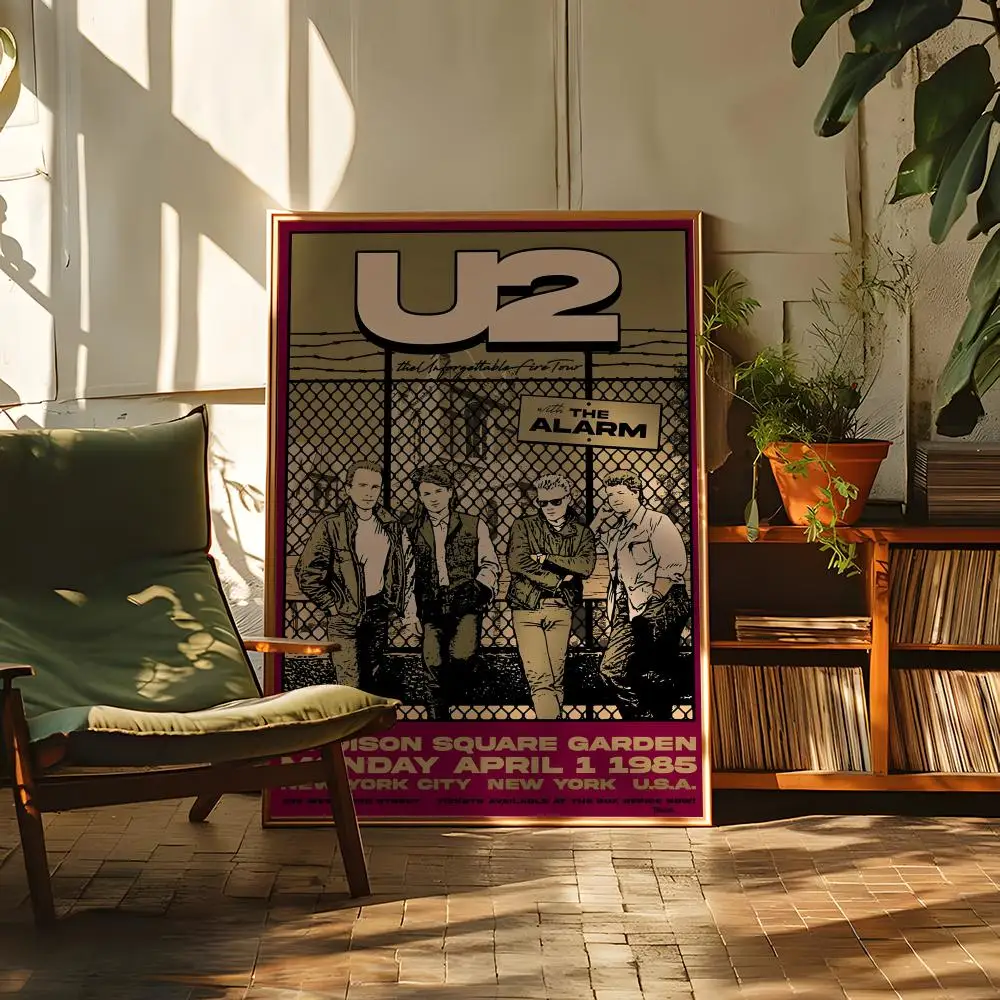 Renowned Fashion Trends Band U2 Cool Poster Self-adhesive Waterproof Home Wall Decoration Suitable For Bedroom,Office,Gift Givin