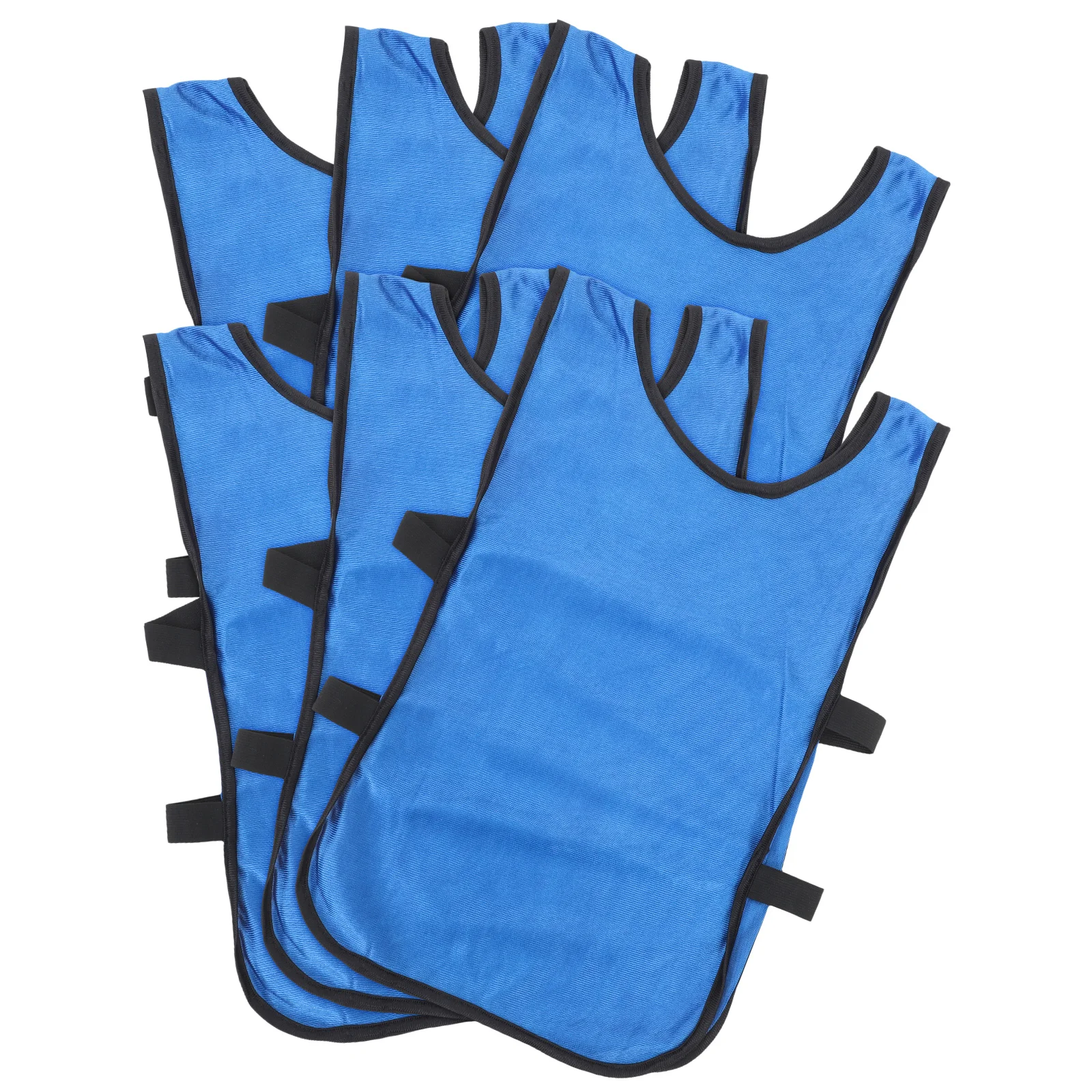 

6pcs Blue Football Vest Kids Breathable Lightweight Training Vest For Running Scrimmage Sportswear Practice Gear Team Sports