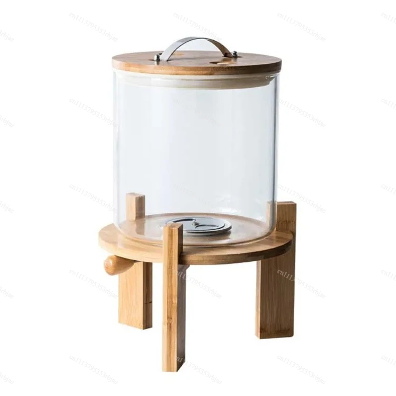 Flour Cereal Rice Dispenser 5L/8L Creative Glass Food Container Kitchen