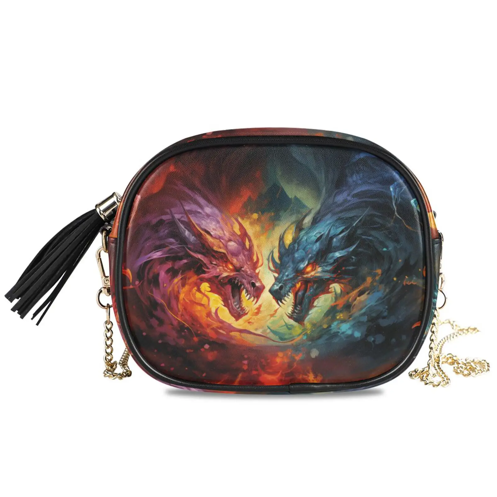 

HOT Small Shoulder Bag For Women Messenger Bags Ladies Retro Leather Dragon print design Handbag Purse Female Crossbody Bag