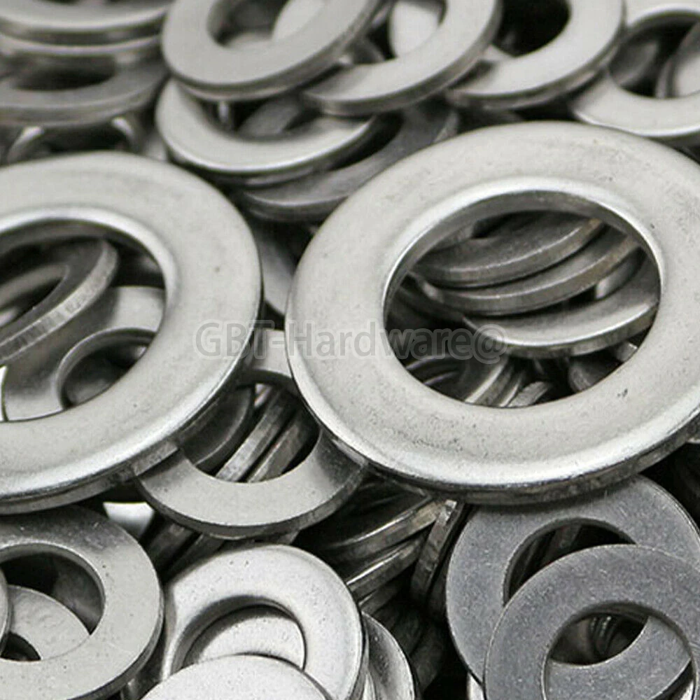 304 Stainless Steel Washers M1.6 - M30 Flat Washers Thick 0.3mm - 4mm Metal Screws Corrosion Resistant High Pressure Resistant