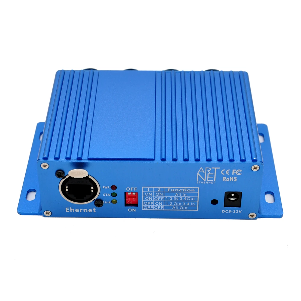 TIPTOP ثنائي الاتجاه ArtNet DMX إيثرنت واجهة التحكم في الإضاءة 4 الكون 2048 قنوات 4 DMX XLR المقبس 3PIN