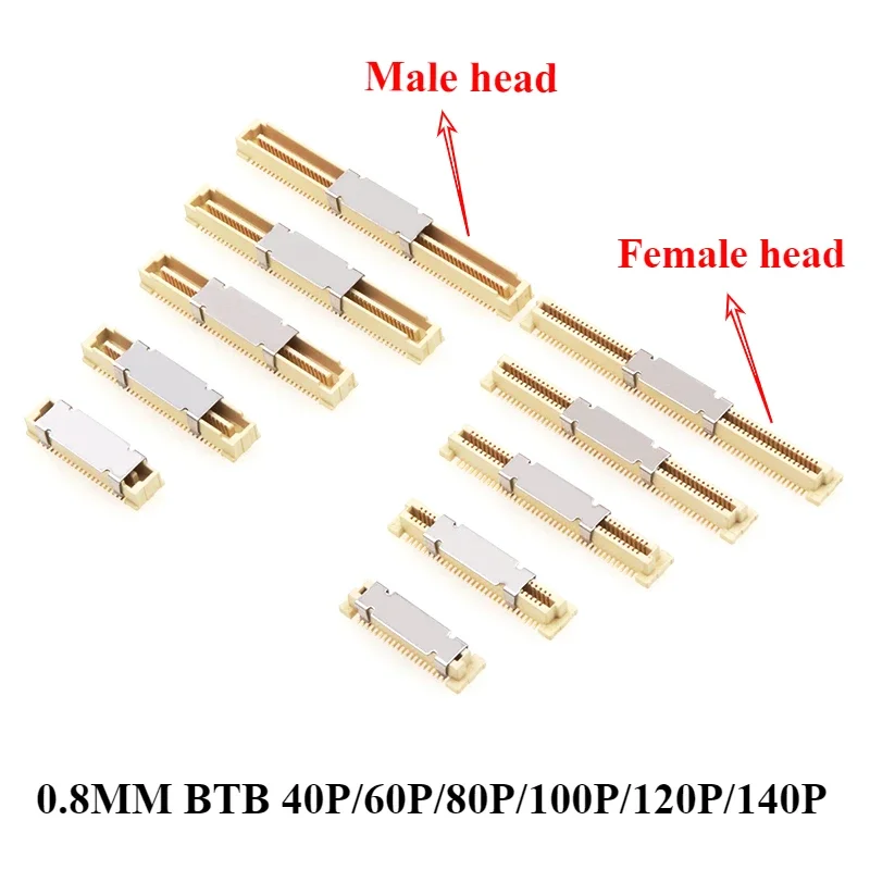 

1/5/10Pcs/lot 0.8mm pitch board to board double row patch BTB connector 40P / 60P /80P / 100P / 120P / 140P male/female